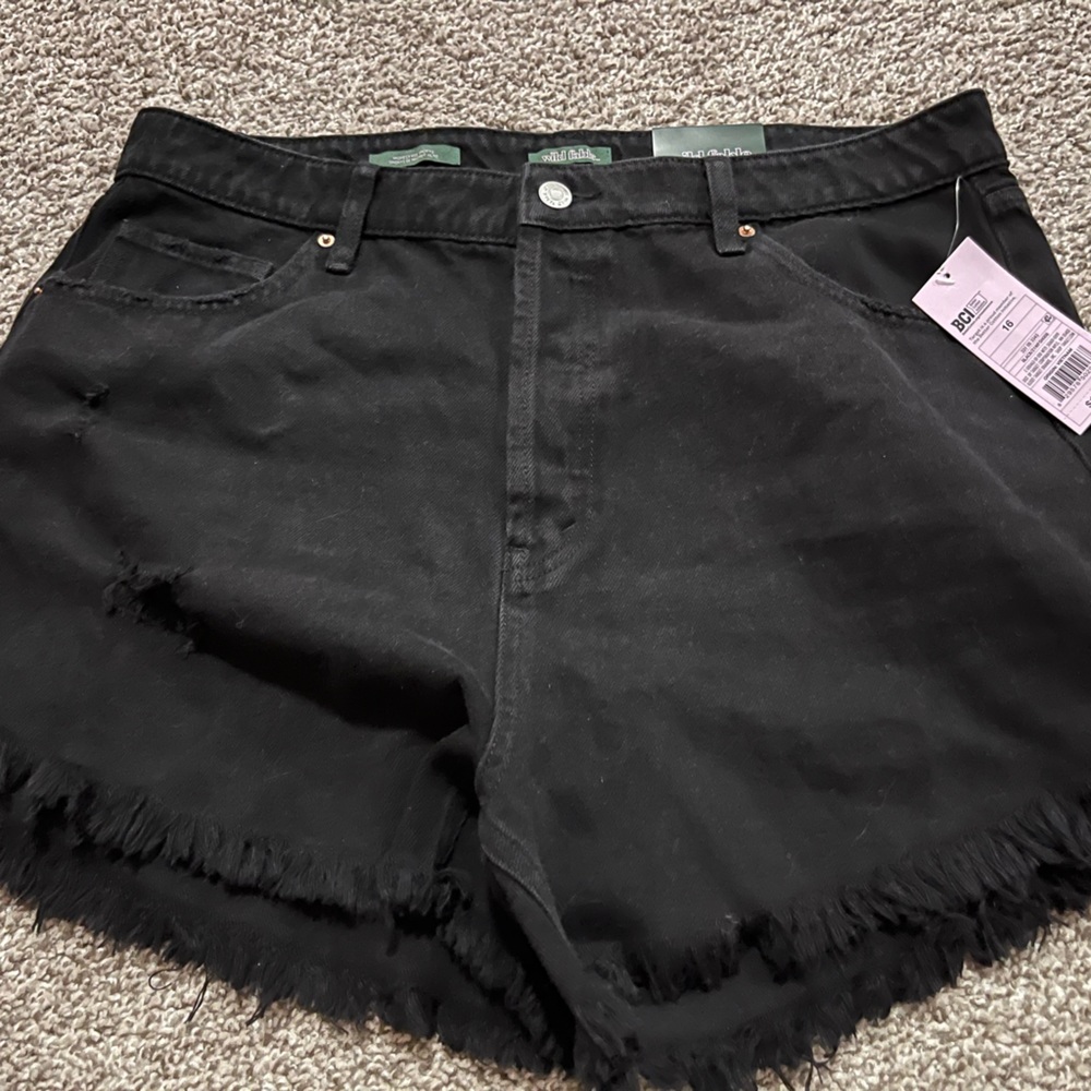 Black jean shorts